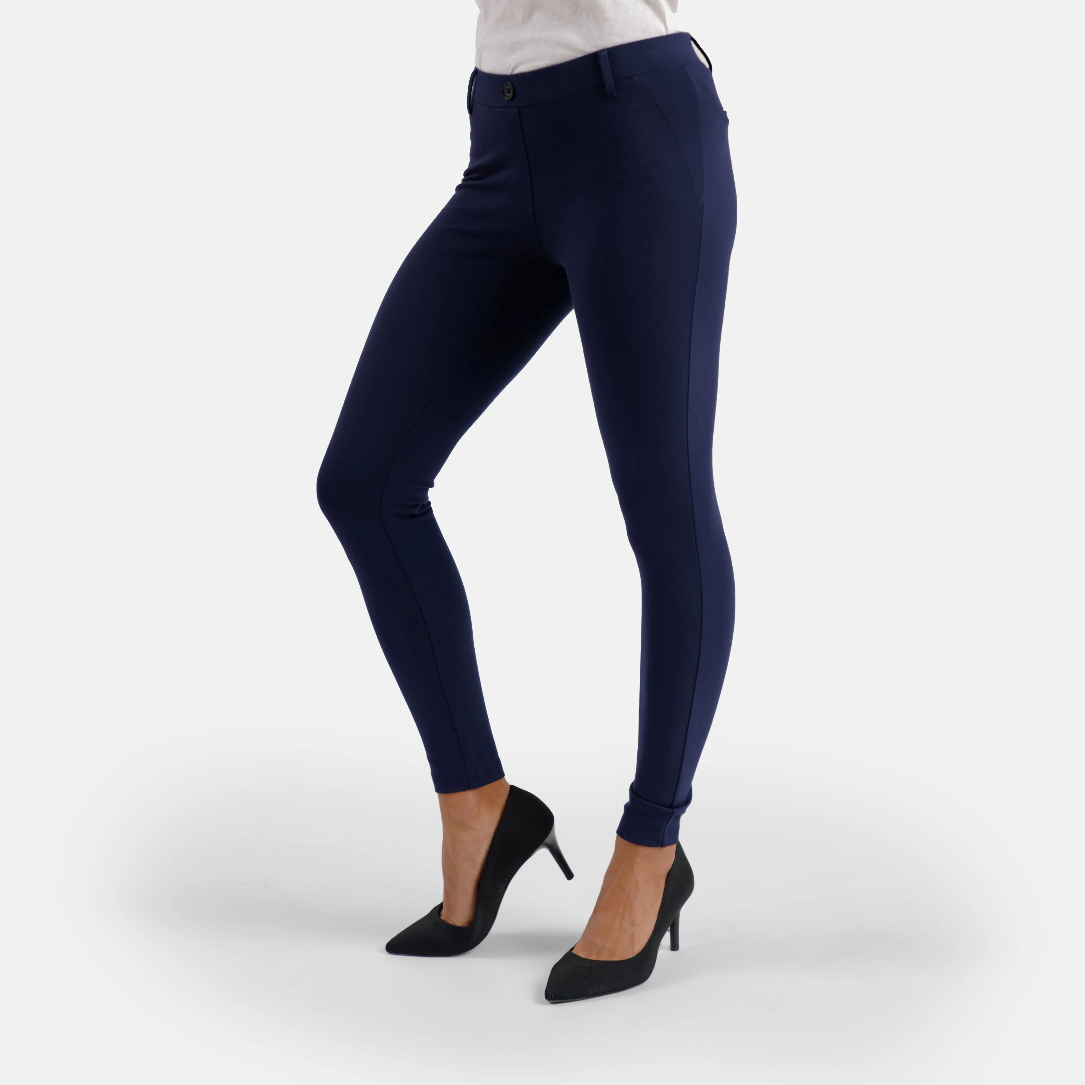 Skinny-Leg | Classic Dress Pant Yoga Pants (Navy)