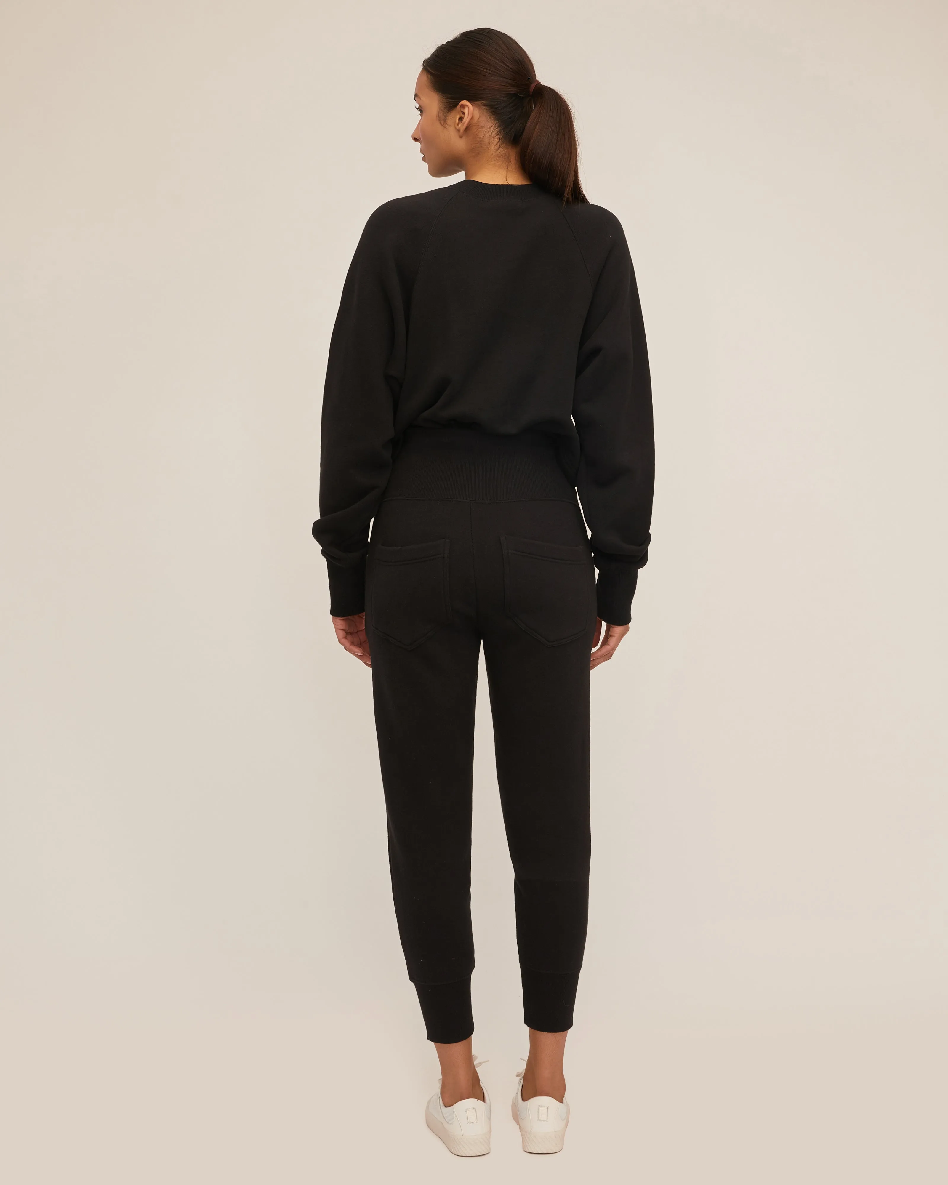 So High Waisted French Terry Sweatpants in Black