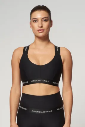 St Tropez Cross Back Bra Black