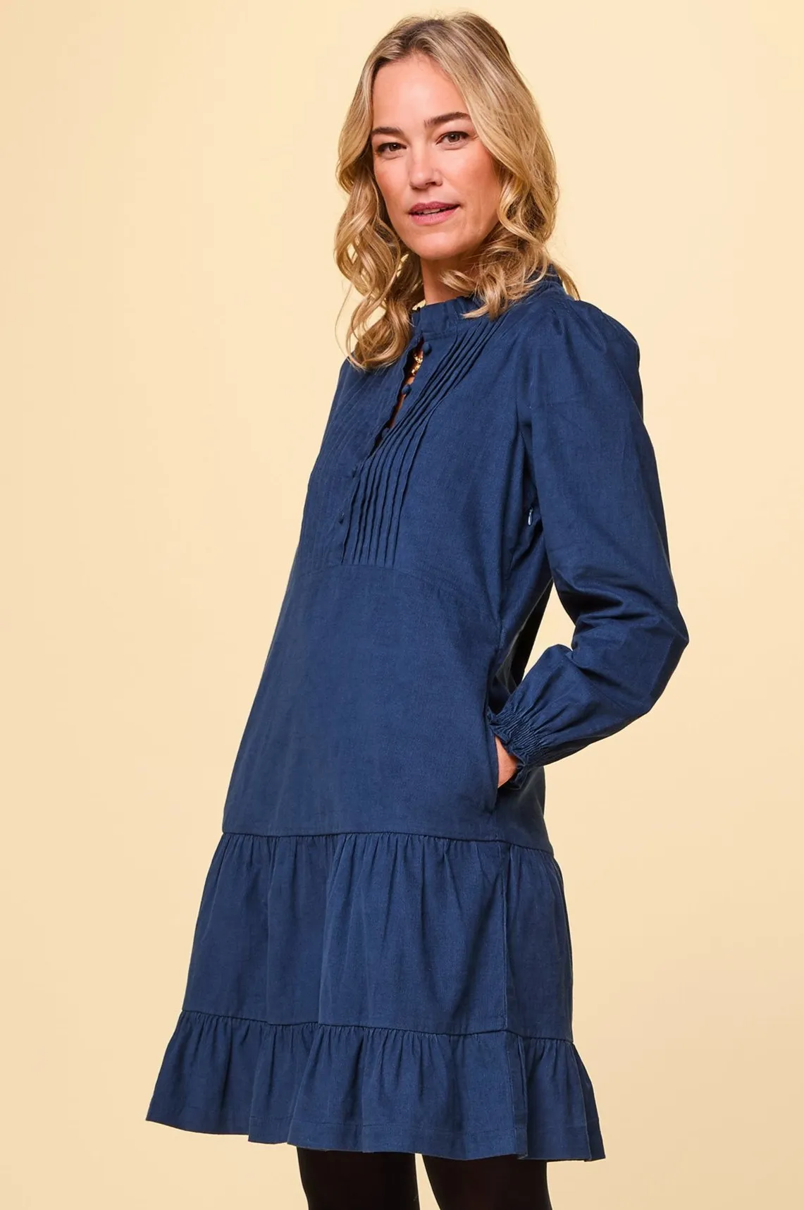 Stema Mini Corduroy Dress | Navy