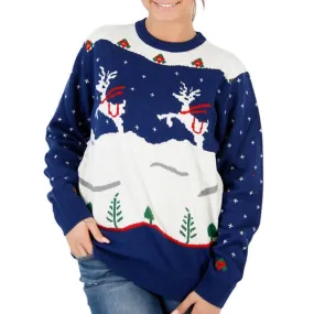 Women's Navy Step Brothers Ugly Christmas Sweater